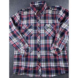 Blac Lacquer Shirt Mens 4XL Red White Blue Yellow Plaid‎ Button Up Pockets